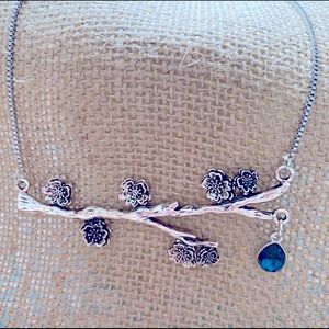Cherry blossom branch necklace